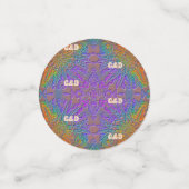 Subtle Rainbow Delicate Pastel Pattern & Initials Konfetti (Klein Vorderseite)