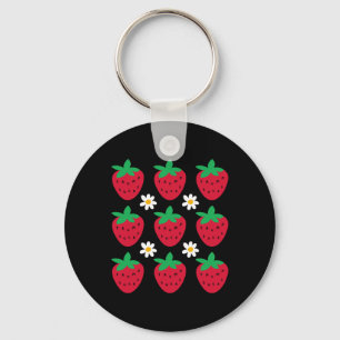 Subtle Resist Trump Daisy Strawberry Protest Femin Schlüsselanhänger