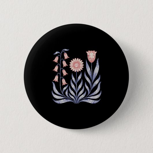 Subtle Resist Trump Foxglove Daisy Tulip Flower 4t Button (Vorderseite)
