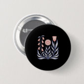 Subtle Resist Trump Foxglove Daisy Tulip Flower 4t Button (Vorne & Hinten)