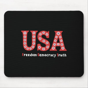 Subtle Resist Trump USA Freiheit Wahrheit Demokrat Mousepad