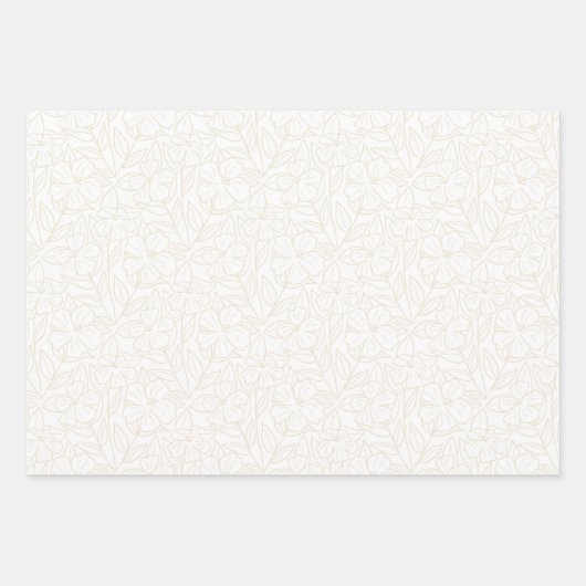 Subtle romantic outline floral design. geschenkpapier set (Vorderseite)