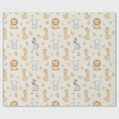 Subtle Safari Animals Pattern Birthday Geschenkpapier (Flach)