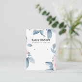 SUBTLE SOFT BLUSH BLUE FLORAL EARRING DISPLAY LOGO VISITENKARTE (Stehend Vorderseite)
