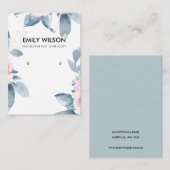 SUBTLE SOFT BLUSH BLUE FLORAL EARRING DISPLAY LOGO VISITENKARTE (Vorne/Hinten)