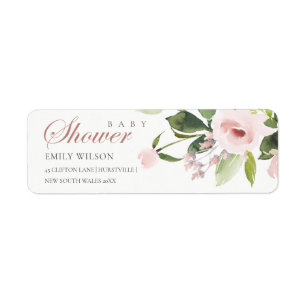 SUBTLE SOFT BLUSH PINK ROSE BABY DUSCHADRESSE