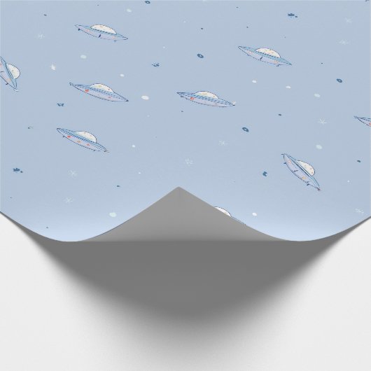 Subtle Spaceship Wrapping Paper Geschenkpapier (Ecke)