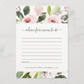 SUBTLE WASH BLUSH PINK FLORAL ADVICE BABY SHOWER BEGLEITKARTE (Vorderseite)