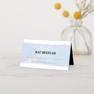 SUBTLE WATERCOLOR Bat Mitzvah Sitzkarte Platzkarte