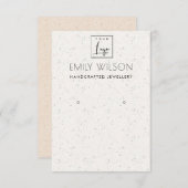 Subtle White Ceramic Texture Earring Display Logo Einladung (Vorne/Hinten)