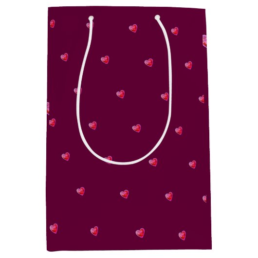 Subtle Wine Red Valentine Mittlere Geschenktüte (Vorderseite)