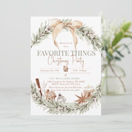 SubtleGreens Einladung (Stehend Vorderseite)