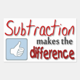 Subtraktion macht den Unterschied zwischen den Auf Rechteckiger Aufkleber