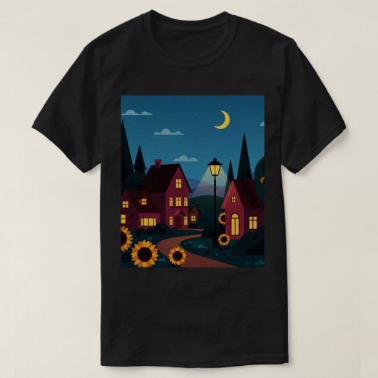 Suburban neighborhood at night T-Shirt (Design vorne)