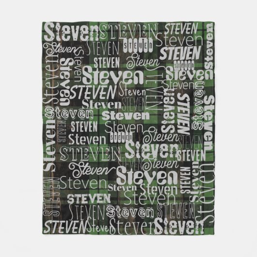 Subway Art jeder Text tartan grün kariert Fleecedecke (Vorderseite)