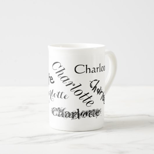 Subway Art Name Bone China Specialty Mug Porzellantasse (Vorderseite Rechts)