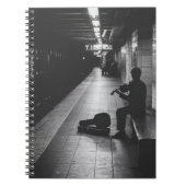 Subway Violinist Shadow Notebook Notizblock (Vorderseite)