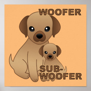 Subwoofer Dog Welppy Funny Poster Sign