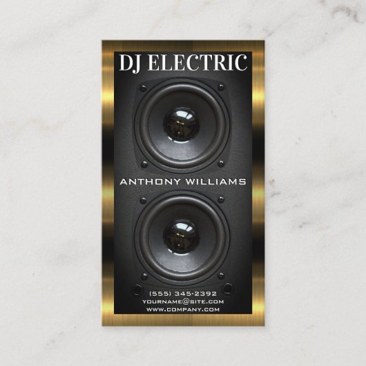 Subwoofer-Lautsprecher | Gold Metallic Trim Visitenkarte (Vorderseite)