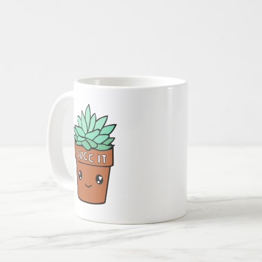 succ it | Funny Succulous Pflanze Lover Kaffeetasse (Vorderseite Links)