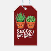 Succa For You – Cute Succulent Pun Geschenkanhänger (Vorderseite)