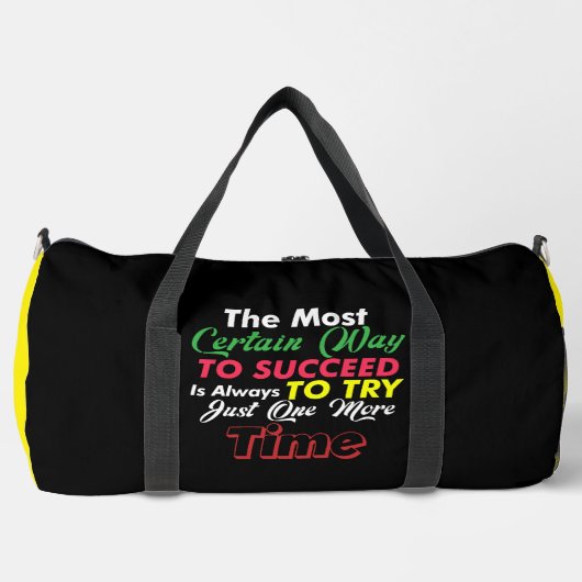 Succeed Always Try One More Time Duffle Bag (Vorderseite)