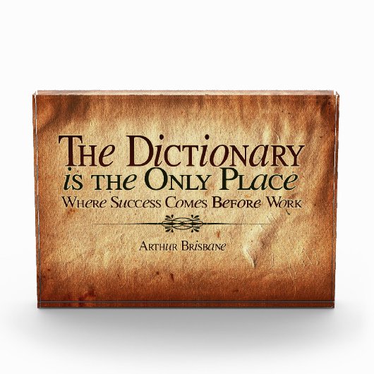 Success Comes Before Work Photo Block (Vorderseite)