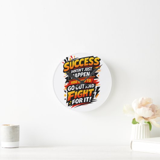 Success Fighter Quote Runde Wanduhr (Zuhause)