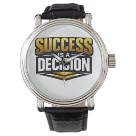 Success Gold Typography on Black Armbanduhr