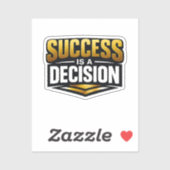 Success Gold Typography on Black Aufkleber (Blatt)