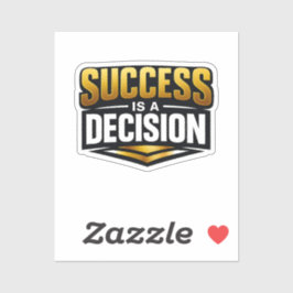 Success Gold Typography on Black Aufkleber