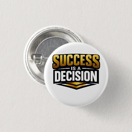 Success Gold Typography on Black Button (Vorne & Hinten)