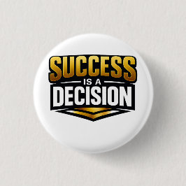 Success Gold Typography on Black Button