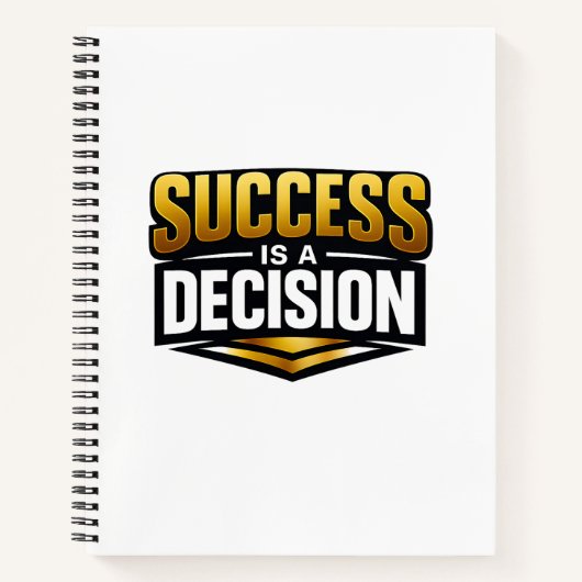 Success Gold Typography on Black Notizblock (Vorderseite)