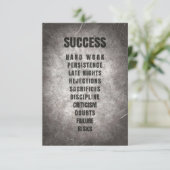 Success Hard Work Discipline Dankeskarte (Stehend Vorderseite)