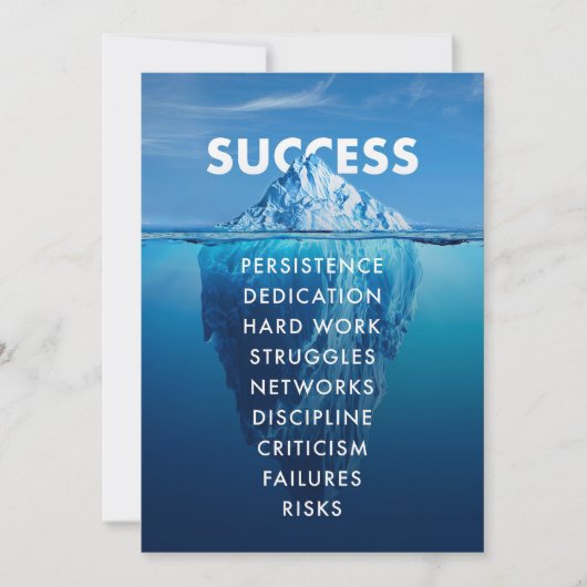 Success Iceberg Hard Work Dankeskarte (Vorderseite)