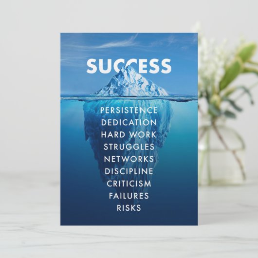 Success Iceberg Hard Work Dankeskarte (Stehend Vorderseite)