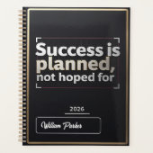 Success Is Planned, Not Hoped For” | Black & Gold Planer (Vorderseite)