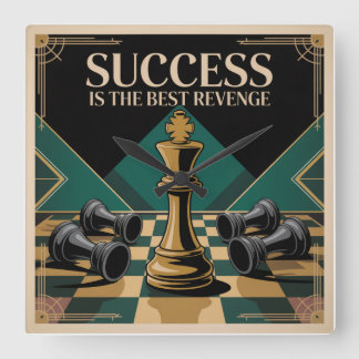 Success Is The Best Revenge Quadratische Wanduhr