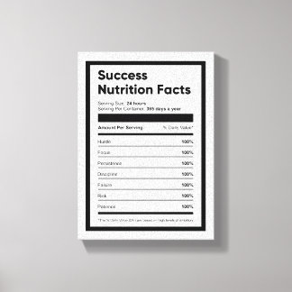 Success Nutrition Fakten Motivierend Wall Art Leinwanddruck