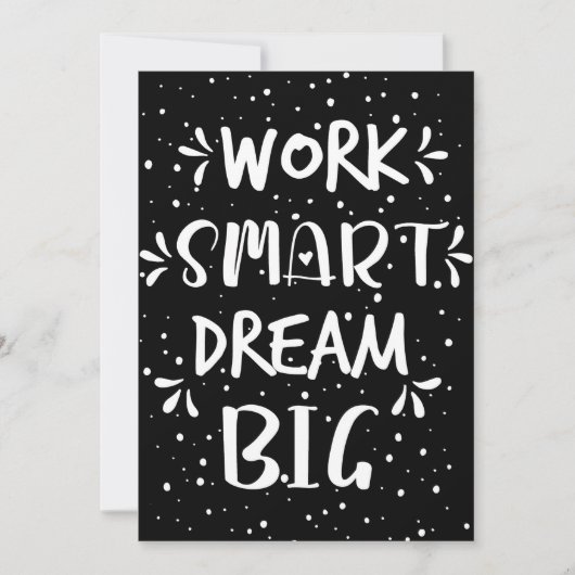 Success Quote Work Smart Dream Big Dankeskarte (Vorderseite)