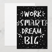 Success Quote Work Smart Dream Big Dankeskarte (Vorne/Hinten)