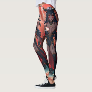 Succubus Kontakt am Kreuzweg: Anime Lilin Dämon Leggings