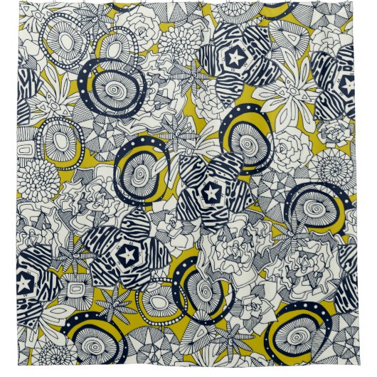 Succula chartreuse indigo duschvorhang (Vorderseite)