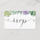 Succulare Wedding RSVP Online Card Begleitkarte (Rückseite)