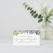 Succulare Wedding RSVP Online Card Begleitkarte (Stehend Vorderseite)