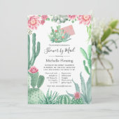 Succuläres Baby oder Brautparty per Post Einladung (Stehend Vorderseite)