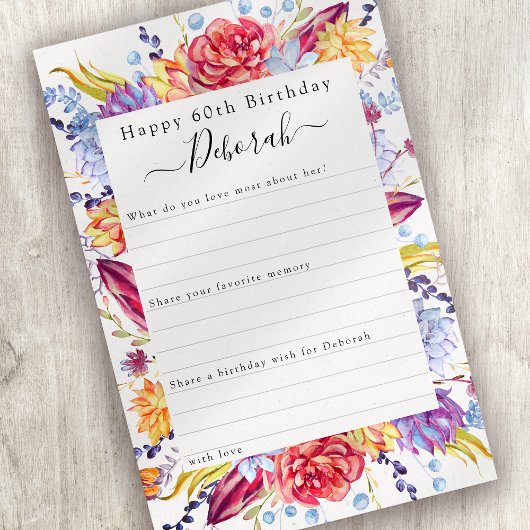 Succulate Birthday Share a Memory Card