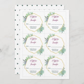 Succuled Brautparty Gift Tag Einladung (Vorne/Hinten)