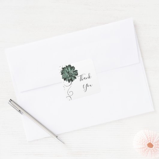 Succuled Dankeschön Aufkleber (Umschlag)